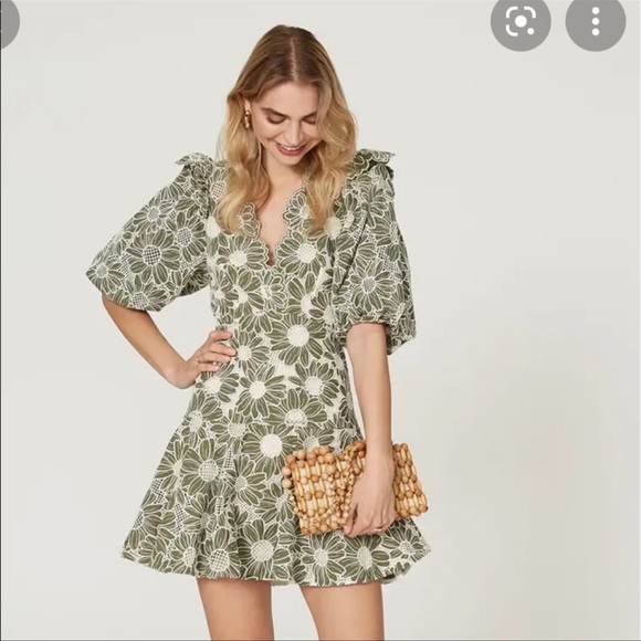 ❌SOLD OUT❌💚🍦NEW WITH TAGS🍦💚Maje dress in embroidered fabric size 36 US 2/4 - Picture 5 of 9